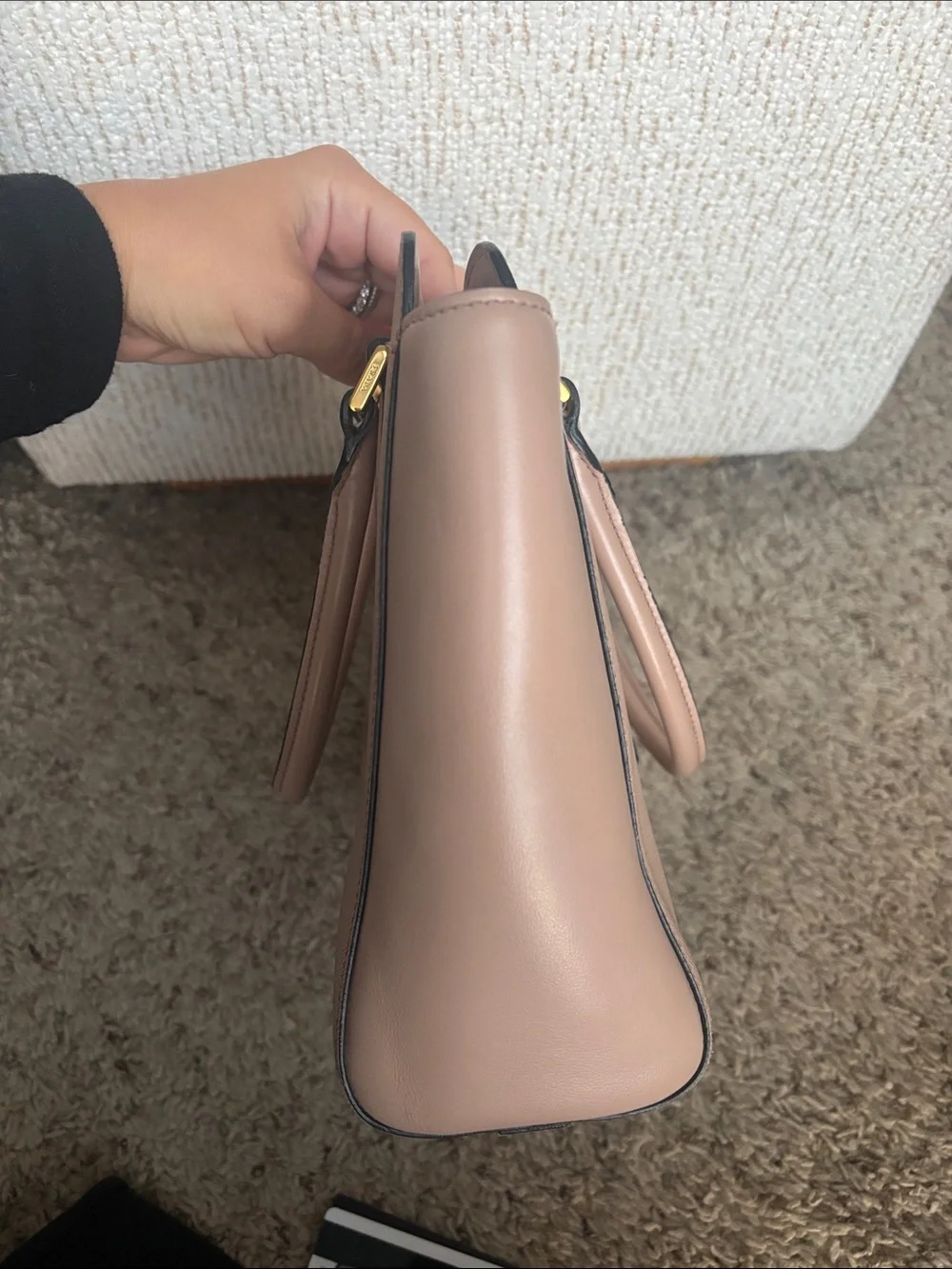 Prada Saffiano Leather Handbag in Cipria Gold Hardware (COMES WITH AUTH CARDS)